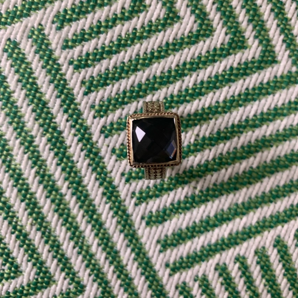 Anna Beck Square Faceted Dark Stone Ring - Picture 7 of 9